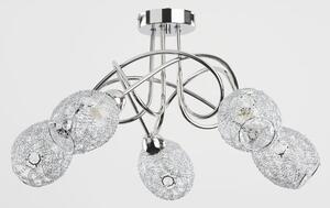 Lampada da soffitto VERA cromata 5xE14x10W in metallo, dimensioni: 31x54x54 cm, IP20, Alfa
