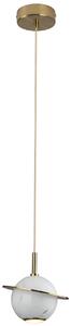 Lampada a sospensione LED in marmo URANOS bianco e oro, 5 W, luce calda, 350 lm, marmo, dimensioni: 190 x 16 x 16 cm, IP20, Maxlight