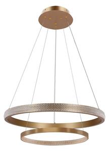 Glamour oro scuro opaco 2 anelli lampada a sospensione Ø60cm / Ø40cm Cristalli LED 34W+22W Hashim Candellux