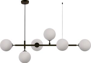 Lampada a sospensione Alisa bianco e nero 6xE14x40W in metallo, dimensioni: 78x125x35 cm, IP20, Light Prestige