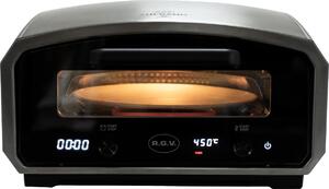 R.G.V. Forno Elettrico per Pizza con Termostato fino a 450 C con Piatto Rotante Interno colore Argento - 111370 Vulcano