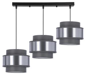 Lampada a sospensione con paralumi grigio-argento Hare grigio-fumo 3xE27x40W in tessuto, dimensioni: 100x75x20 cm, IP20, Candellux