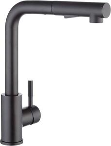 Miscelatore da cucina estraibile nero, orientabile a 360°, acciaio inossidabile, doccetta, X203B