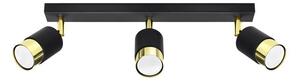 Lampada da soffitto NERO 3 nero/oro 3xGU10 10W acciaio 18x5x45cm Sollux Lighting