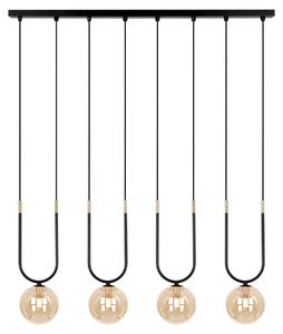 Lampada a sospensione GOLDI nero-oro-ambra 4xG9x15W in metallo, dimensioni: 85x80x12 cm, IP20, Kaja