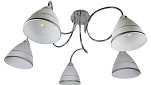 Moderna lampada a soffitto a cinque bracci ELF - 5xE14, 40W, cromata / bianca