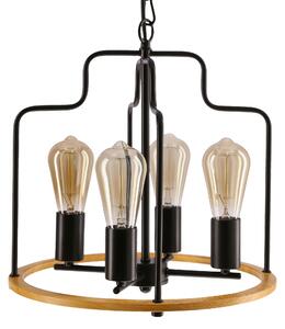 Illuminazione circolare a sospensione DATUS - 4xE27, 40W, nero / marrone