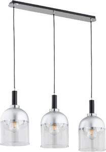Lampada a sospensione VENTO nera-cromata 3xE27x15W in metallo, dimensioni: 90x75x18 cm, IP20, Alfa