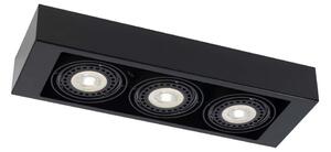 Faretto da soffitto triplo nero rettangolare orientabile con 3 attacchi GU10 da 18 W KOGA 1154 Shilo