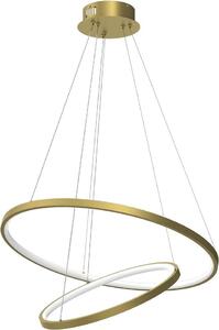 Lampada a sospensione moderna in oro due anelli Ø60cm e Ø40cm colore neutro LED 51W HOOP Milagro