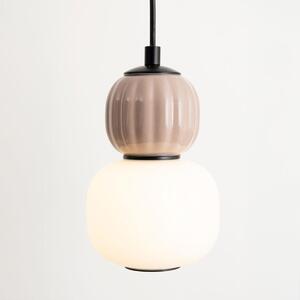 Lampada a sospensione LED scanalata MODERN bianco e nero 5W luce calda 330 lm vetro dim.: 149x12x12 cm IP20 Maxlight