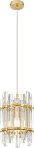 Lampada a sospensione ALEXANDRIA oro-trasparente 1xE14x40W cristallo, dimensioni: 154x19x19 cm, IP20, Zuma Line