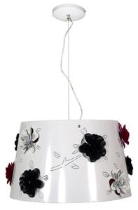 Moderna lampada a sospensione ROSA - 1xE27, 60W, bianco / nero / rosso
