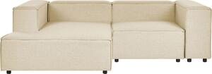 BELIANI Divano componibile beige con rivestimento in lino Divano angolare a 2 posti lato destro stile moderno soggiorno