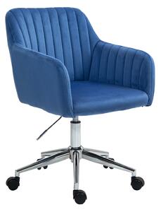 SVITA OLIVER Sedia da ufficio regolabile in altezza, rivestimento in velluto blu