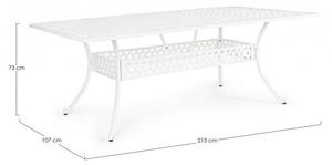 Tavolo da Giardino 213x107x73 cm in Alluminio Bianco