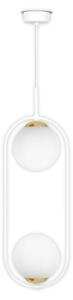 Lampada a sospensione MALTA bianco-oro 2xE14x15W in metallo, dimensioni: 100x18,5x14 cm, IP20, Kaja