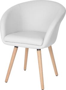 Sedia da sala da pranzo Malmö T633, sedia da cucina, design retrò anni '50 ~ Pelle finta, bianco