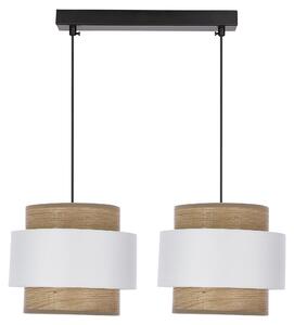 Lampada a sospensione con paralumi bianco-marroni Forni, nero-marrone-bianco, 2xE27x40W, tessuto, dimensioni: 100x55x20 cm, IP20, Candellux
