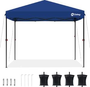 Gazebo pieghevole Sekey 3x3 impermeabile, gazebo pop-up con 4 sacchi di sabbia, protezione UV 50+ gazebo e tendoni per feste, blu scuro