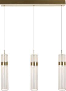 Lampada a sospensione moderna con strisce dorate, 60 cm, tubi decorativi trasparenti, LED a colori variabili, 6W AMBIENTE Light Prestige