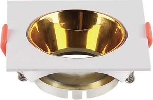 V-TAC VT-932 GU10 porta faretto Quadrato bianco con riflettore oro 85x85x40mm