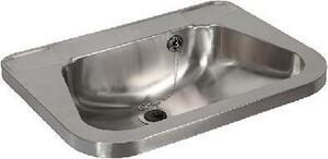 Sanela Lavabi in acciaio inox - Lavabo 560x420 mm, con sfioratore, senza foro per rubinetto, acciaio inox SLUN 26A