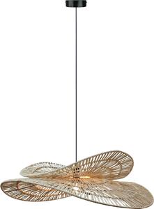 Grande lampada a sospensione boho in rattan naturale 1xE27 15W RAYA Light Prestige