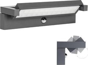 Applique da esterno a LED con sensore Ren, grigio scuro, 27 W, bianco neutro, 2920 lm, alluminio, dimensioni: 9 x 36,4 x 11 cm, IP65, SU-MA