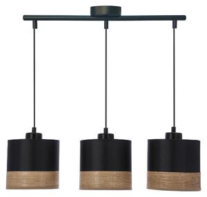 Lampada a sospensione in stile scandinavo PORTO - 3xE27, 60W, nero / marrone