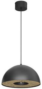 Lampada a sospensione Elgund nero opaco-legno scuro 1xE27x15W metallo dim.: 110x35x35 cm IP20 Luminex