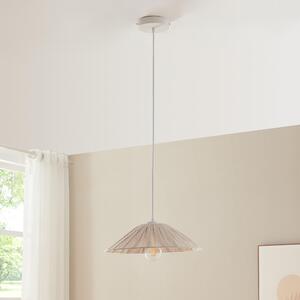 Lampada a sospensione 'Bridge' con paralume in tessuto bianco/beige