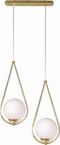 Lampada a sospensione NEVE ottone-bianco 2xE27x60W vetro, dimensioni: 90x38x18 cm, IP20, Kaja
