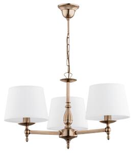 Lampada a sospensione ROKSANA oro-patina-bianco 3xE14x10W metallo dim.: 64x64x64 cm IP20 Alfa