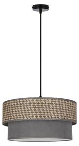 Apparecchio tessile a sospensione KARRARA - 1xE27, 60W, nero / grigio / beige