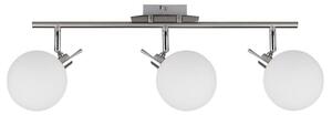 Lampada da soffitto con sfere bianche Ghost cromata-argento 3xG9x40W in metallo, dimensioni: 23x62x12 cm, IP20, Candellux