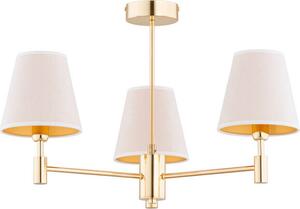 Lampada da soffitto classica dorata con 3 paralumi bianchi ASTRIT 3xE14 10W ALF28723 Alfa