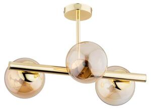 Lampada da soffitto ERAL oro-ambra 3xE14x40W in vetro, dimensioni: 20x48x48 cm, IP20 Alfa