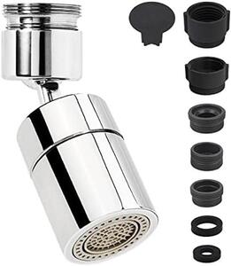 Adattatore girevole per rubinetto da cucina a 360°, 5 getti, a risparmio idrico, filettatura M22/M24