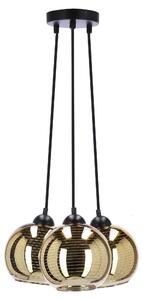 Lampada a sospensione moderna RUBEAM 1 - 3xE27, 60W, nero / oro