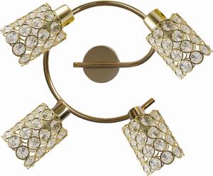 Lampada da soffitto YORK in ottone 4xG9x40W con cristalli, dimensioni: 17x44x44 cm, IP20, Candellux