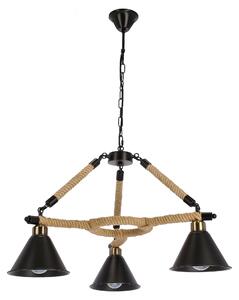 Lampada a sospensione con cavo Negru, nero e beige, 3xE27x40W, metallo, dimensioni: 85x72x72 cm, IP20, Candellux