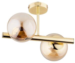 Lampada da soffitto ERAL oro-ambra 2xE14x10W in vetro, dimensioni: 28x38x38 cm, IP20 Alfa