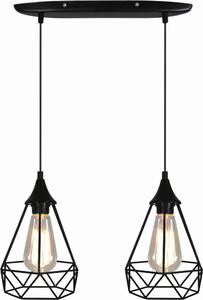 Lampada a sospensione Graf nera 2xE27x60W in metallo, dimensioni: 115x49x19 cm, IP20, Candellux
