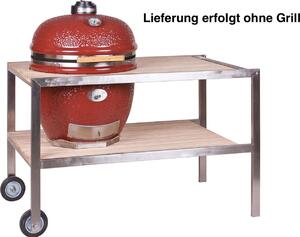 Monolith LeChef - Tavolo in acciaio inox e legno di teak