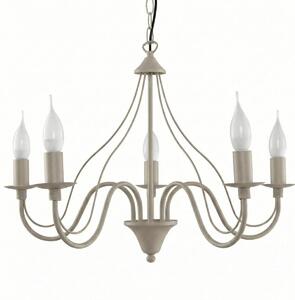 Lampada a sospensione VICTORIA color taupe, 5xE14x12W, metallo, dimensioni: 80x60x60 cm, IP20, Pure Lume