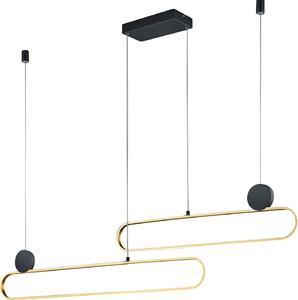 Lampada da soffitto a LED GRANT 54W Da 2700 a 6000K 6500 lm metallo nero e oro Dimensioni: 150x139x12 cm IP20 Trio