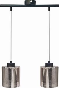 Lampada a sospensione COX nera-cromata 2xE27x60W in vetro, dimensioni: 125x45x12 cm, IP20, Candellux