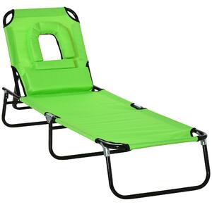 Outsunny Lettino da Giardino Chaise Longue Pieghevole Bain de Soleil per Lettura verde