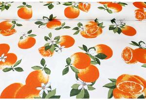 Tessuto al metro - tela cotone tovagliata - arance, alt. 140 cm